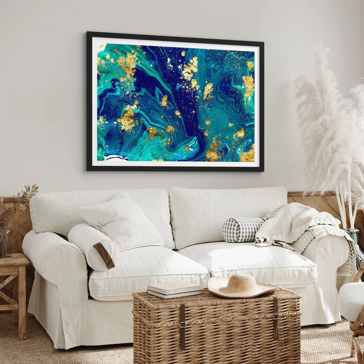 Affisch i svart ram - Solflingor - 100x70 cm