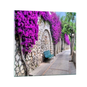 Glastavla - Bild på glas - Låt oss träffas snarast möjligt - 60x60 cm