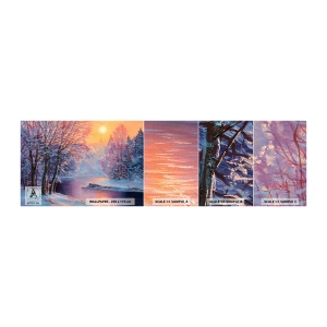 Provbit av självhäftande fototapet Deluxe Sticker - Vinterns färger - Landskap, Flod, Skog - 100x30 cm