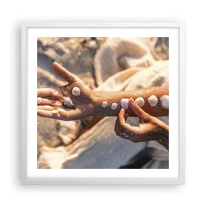 Affisch i vit ram - Skönhet inom handens räckvidd - 50x50 cm