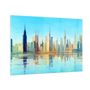 Glastavla - Bild på glas - Solig metropol - 100x70 cm
