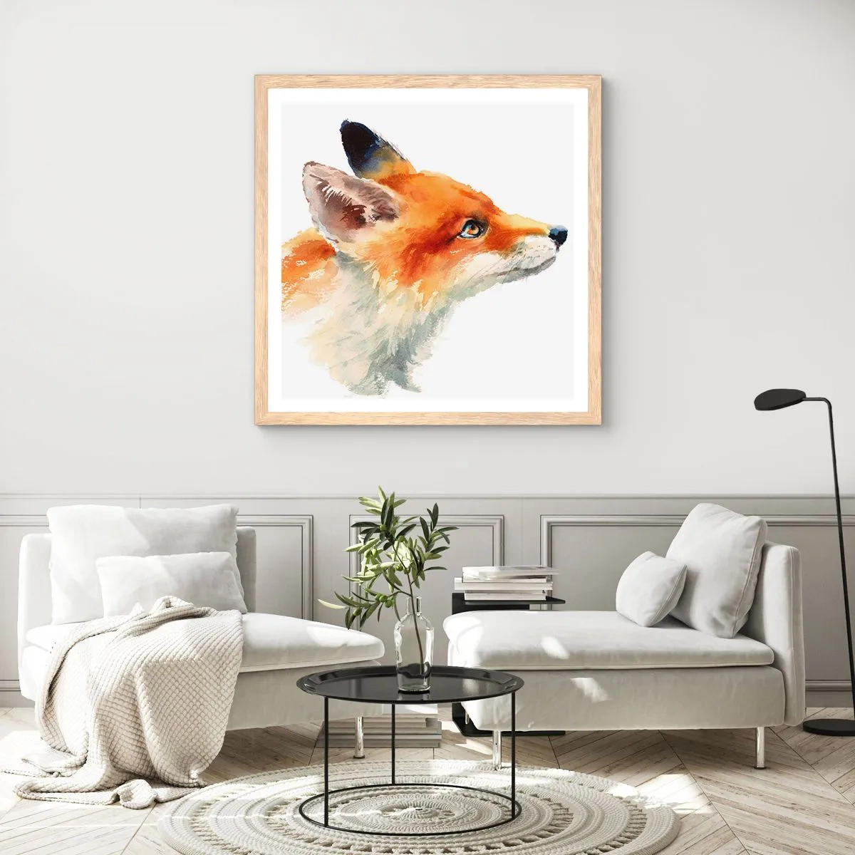 Affisch i ram av ljusek - Försiktighet skadar aldrig - 50x50 cm