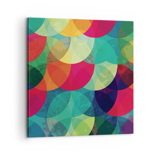 Canvastavla - Bild på duk - Regnbågsfärd - 60x60 cm