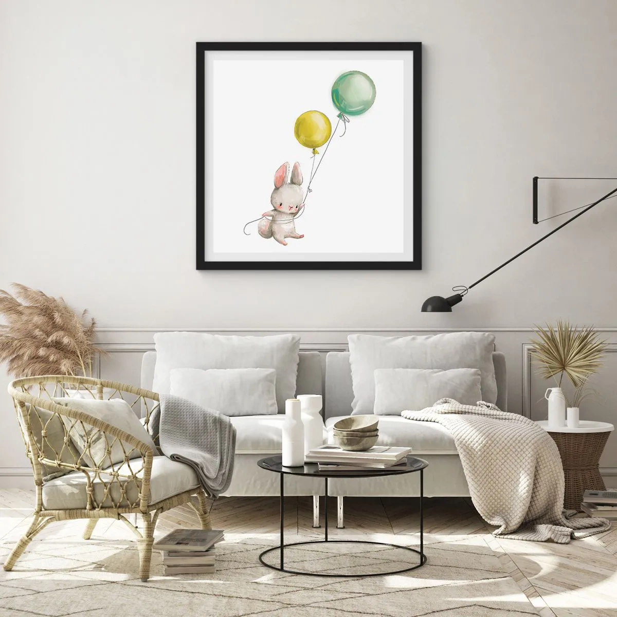 Affisch i svart ram - Jag flyger med! - 60x60 cm