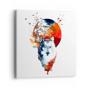 Canvastavla - Bild på duk - Näsa mot näsa med naturen - 30x30 cm