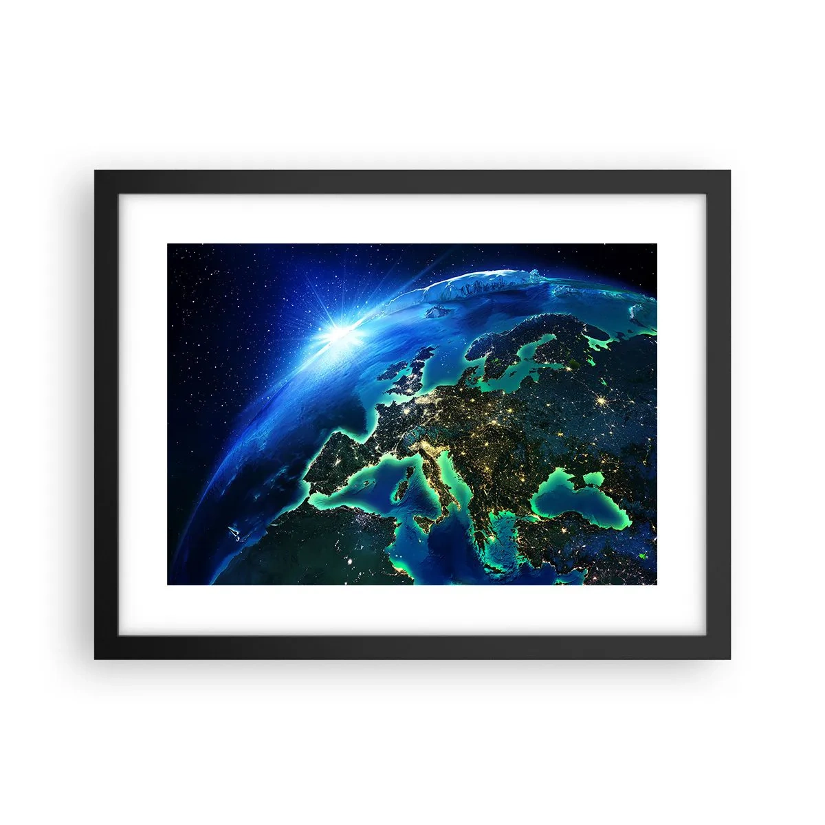 Affisch i svart ram - Glödande Europa - 40x30 cm