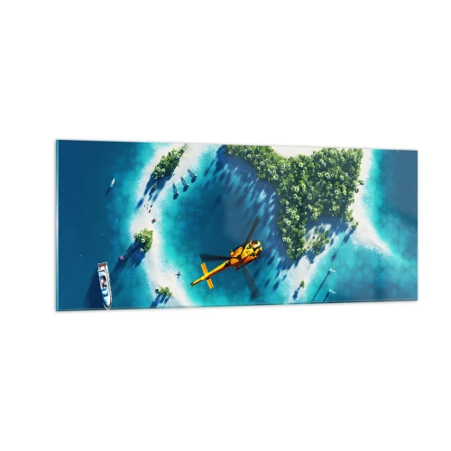 Glastavla - Bild på glas - Köp dig en ö - 100x40 cm