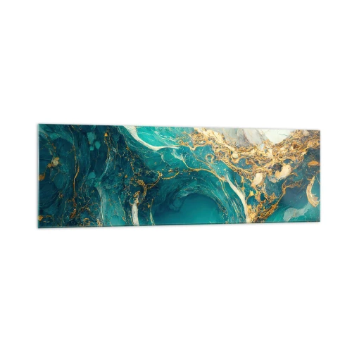 Glastavla - Bild på glas - En komposition med guldådror - 160x50 cm