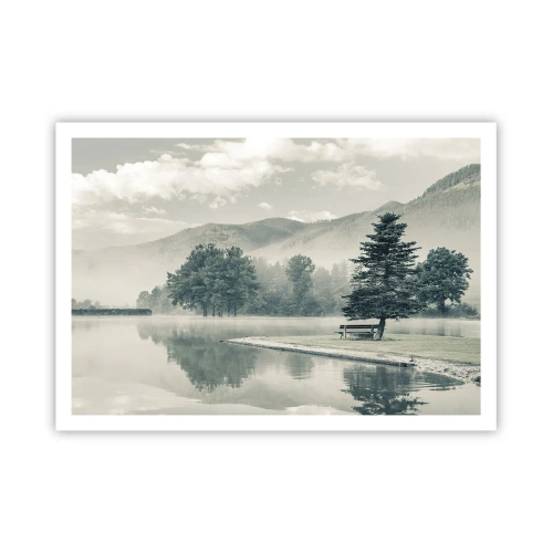 Affisch - Sjön sover fortfarande - 100x70 cm