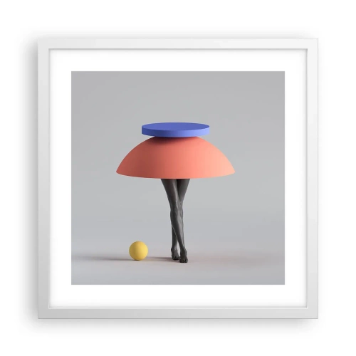 Affisch i vit ram - Surrealistisk komposition - 40x40 cm