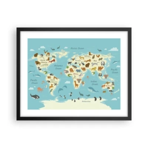 Affisch i svart ram - Goda grannar - 50x40 cm