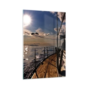 Glastavla - Bild på glas - Under seglen mot solen - 70x100 cm