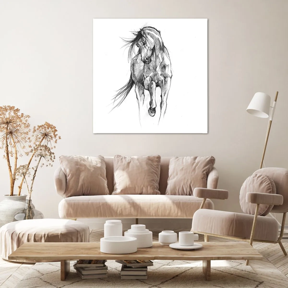 Canvastavla - Bild på duk - Elegant trav - 60x60 cm