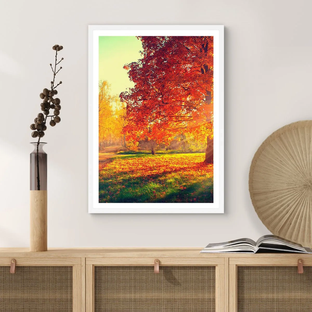 Affisch i vit ram - Rött är vackert - 50x70 cm