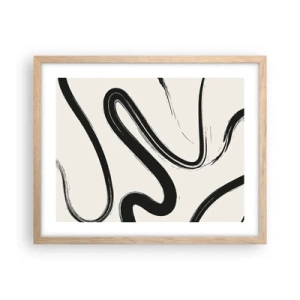 Affisch i ram av ljusek - Svart och vit elegans - 50x40 cm