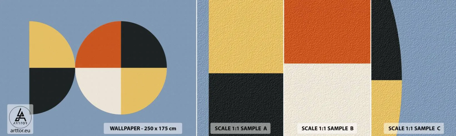 Provbit av självhäftande fototapet Deluxe Sticker - Titta och räkna - Abstraktion, Grafik, Modern konst - 100x30 cm