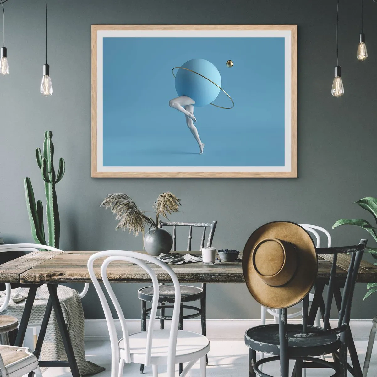 Affisch i ram av ljusek - Och planeterna blir galna - 91x61 cm