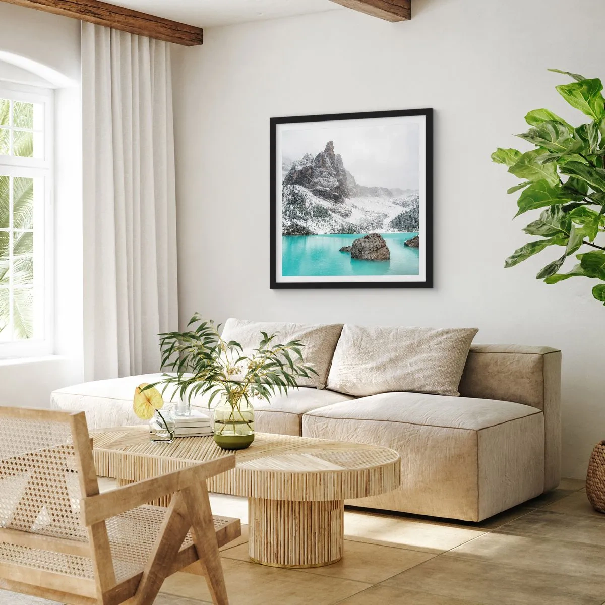 Affisch i svart ram - På vakt - 50x50 cm