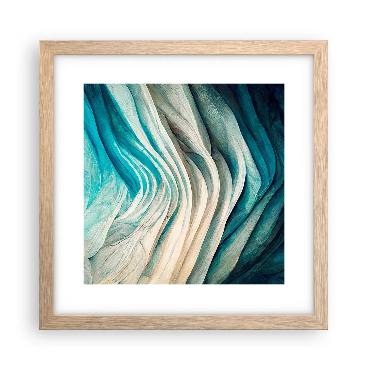 Affisch i ram av ljusek - Blå omättlighet - 30x30 cm