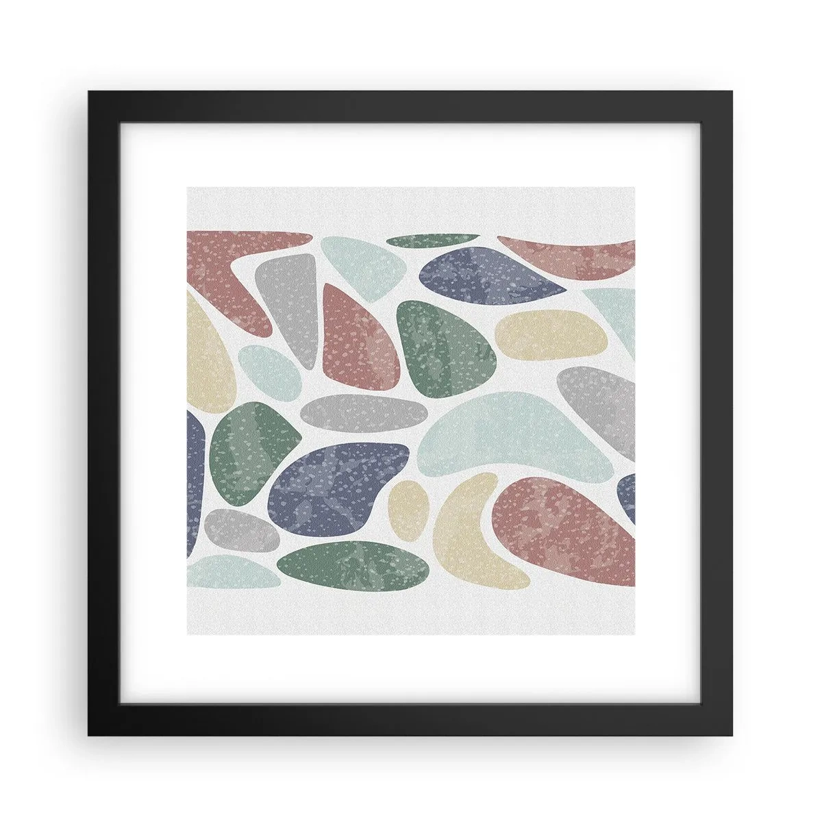 Affisch i svart ram - Mosaik av pulveriserade färger - 30x30 cm