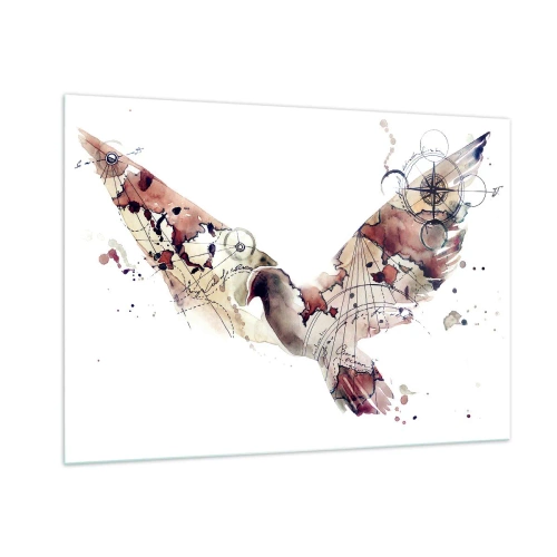 Glastavla - Bild på glas - Luftburen vandrare - 100x70 cm