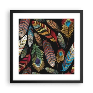 Affisch i svart ram - Fågelkarneval - 40x40 cm