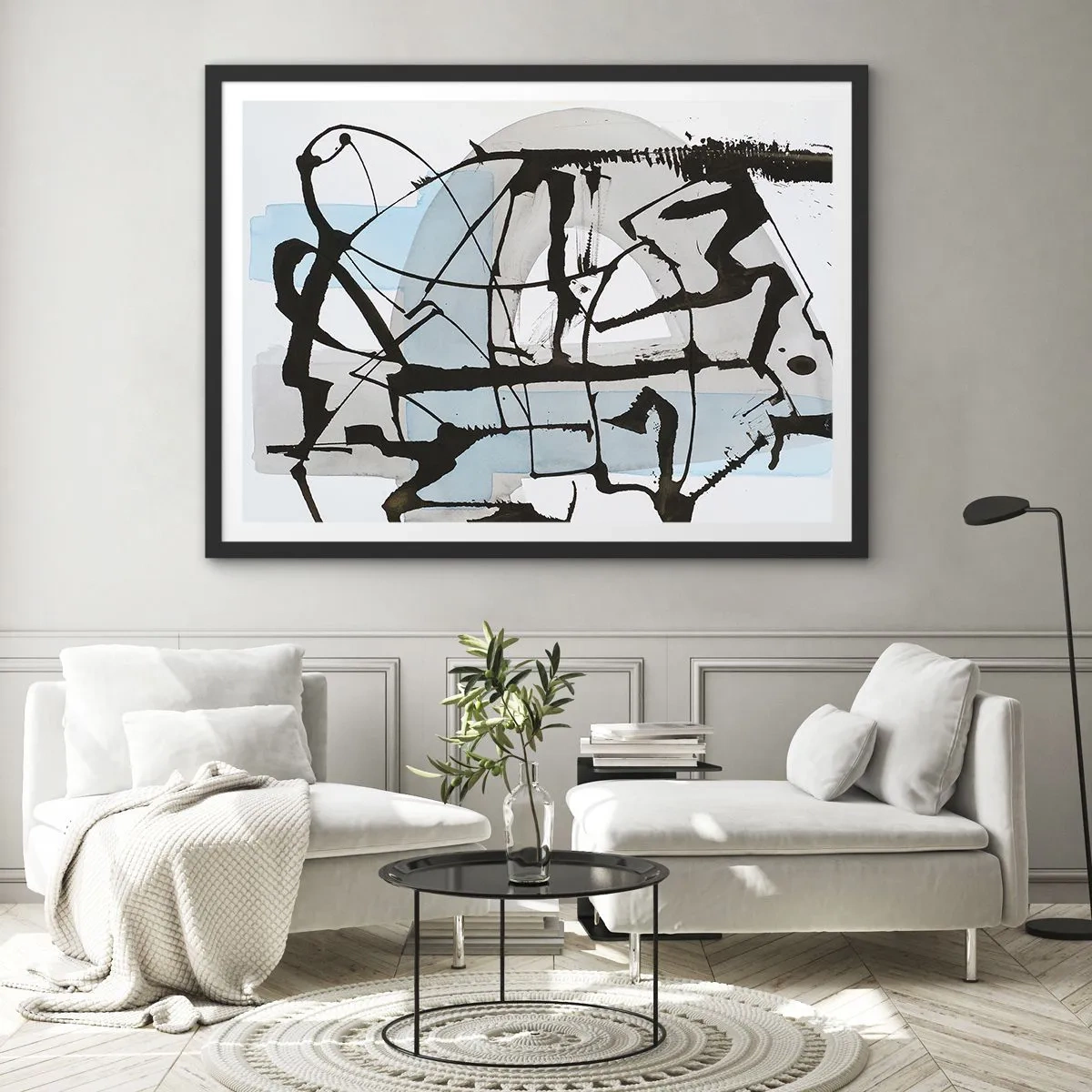 Affisch i svart ram - Blått trots allt - 50x40 cm