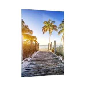 Glastavla - Bild på glas - Raka vägen till paradiset - 50x70 cm
