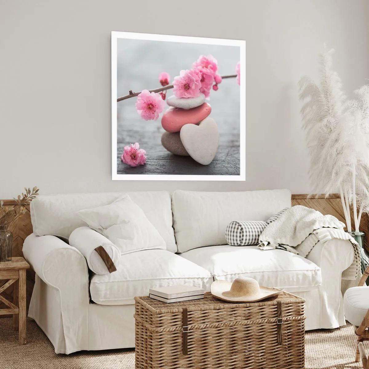 Affisch - Salighet med körsbärsblomma - 40x40 cm