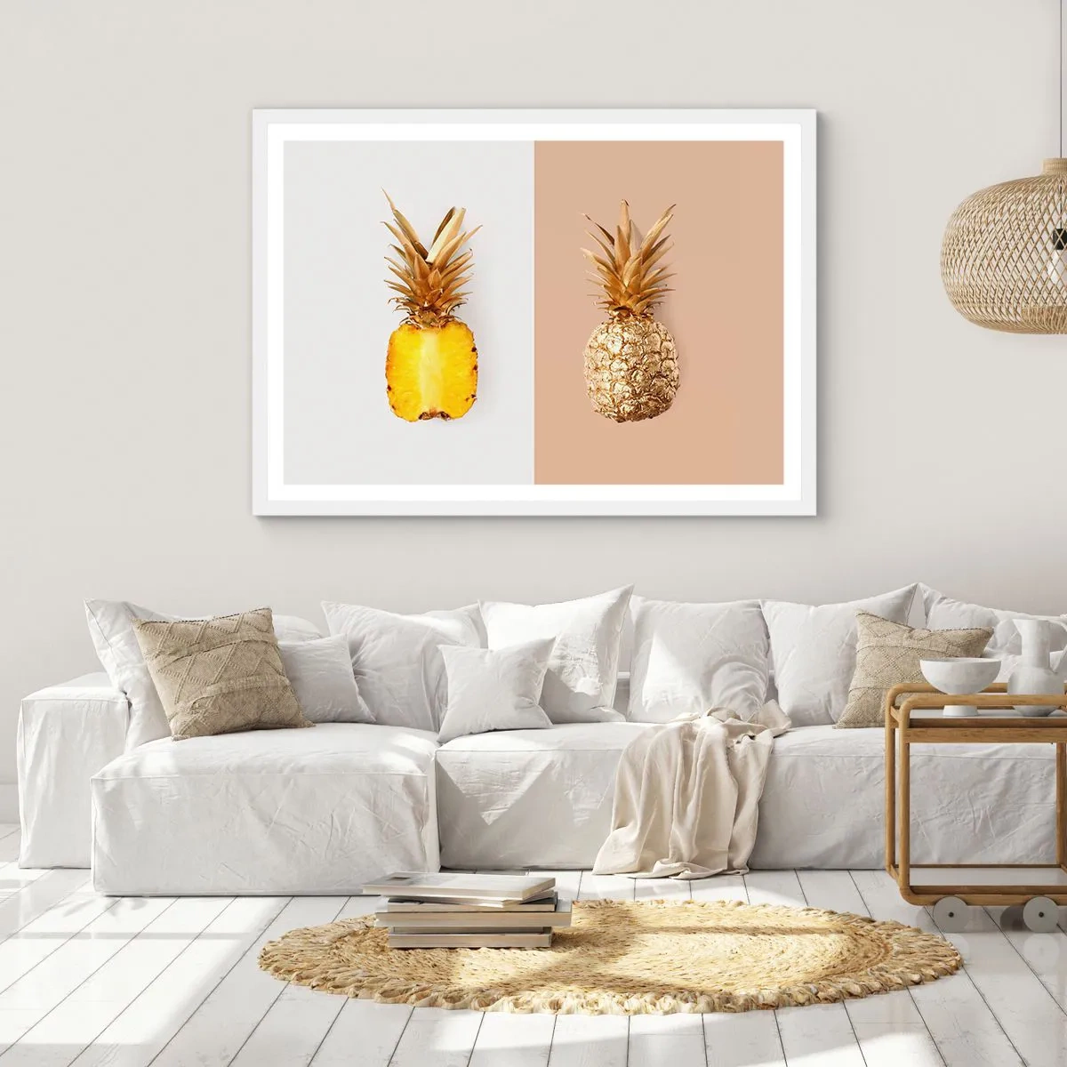 Affisch i vit ram - Ananas för oss - 40x30 cm