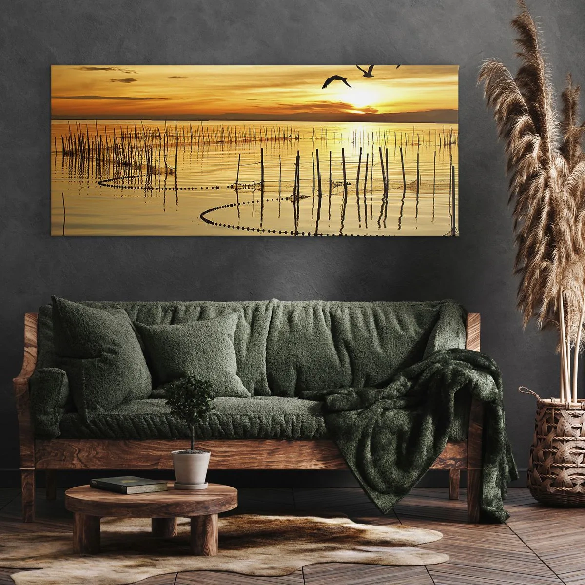 Canvastavla - Bild på duk - Fiskevatten - 100x40 cm