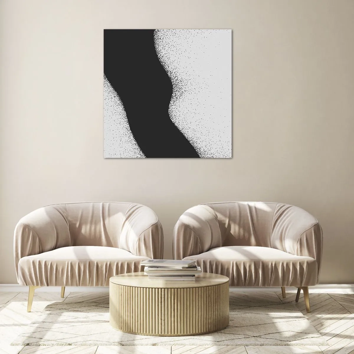 Glastavla - Bild på glas - Flytande balans - 30x30 cm