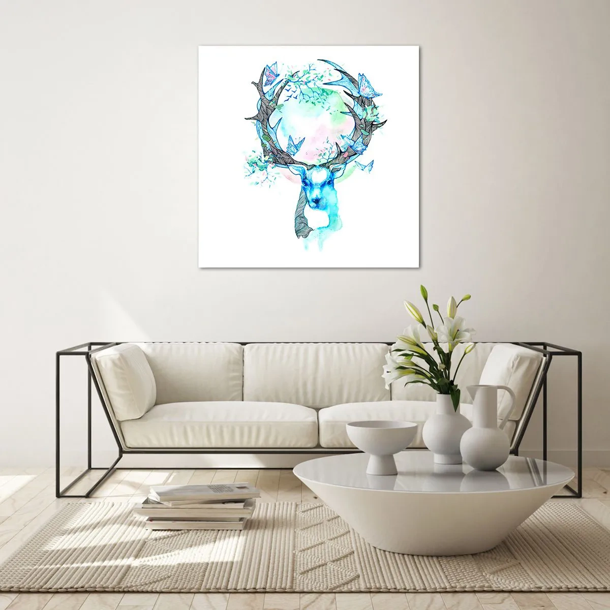 Glastavla - Bild på glas - Naturens styrka och mildhet - 60x60 cm