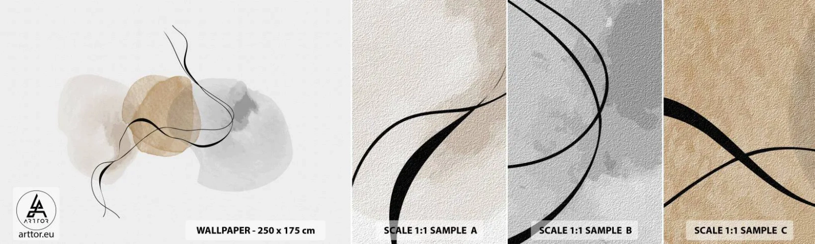 Provbit av självhäftande fototapet Deluxe Sticker - Luftpärlor - Abstraktion, Bit, Modernt mönster - 100x30 cm