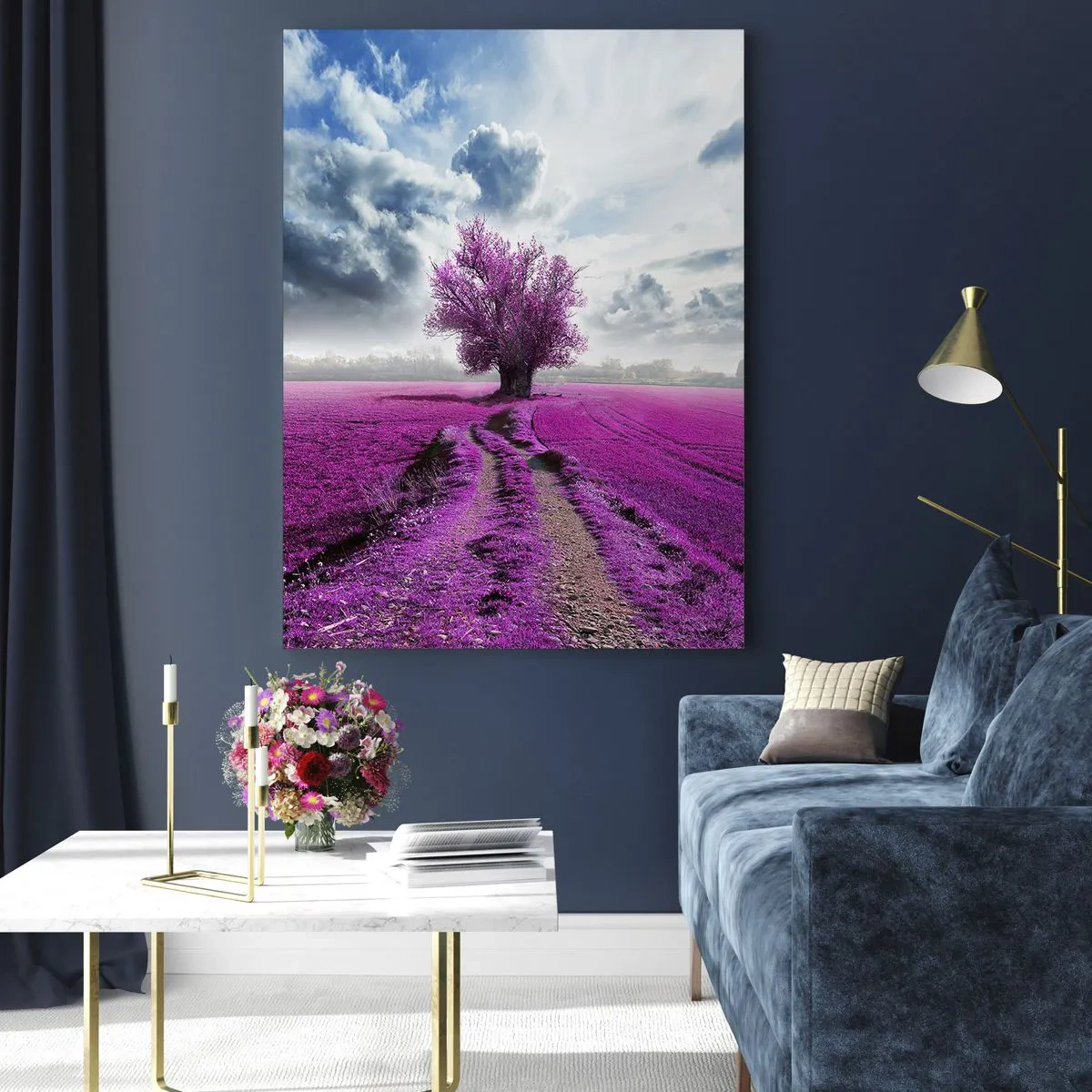 Glastavla - Bild på glas - Ljunghed - 50x70 cm