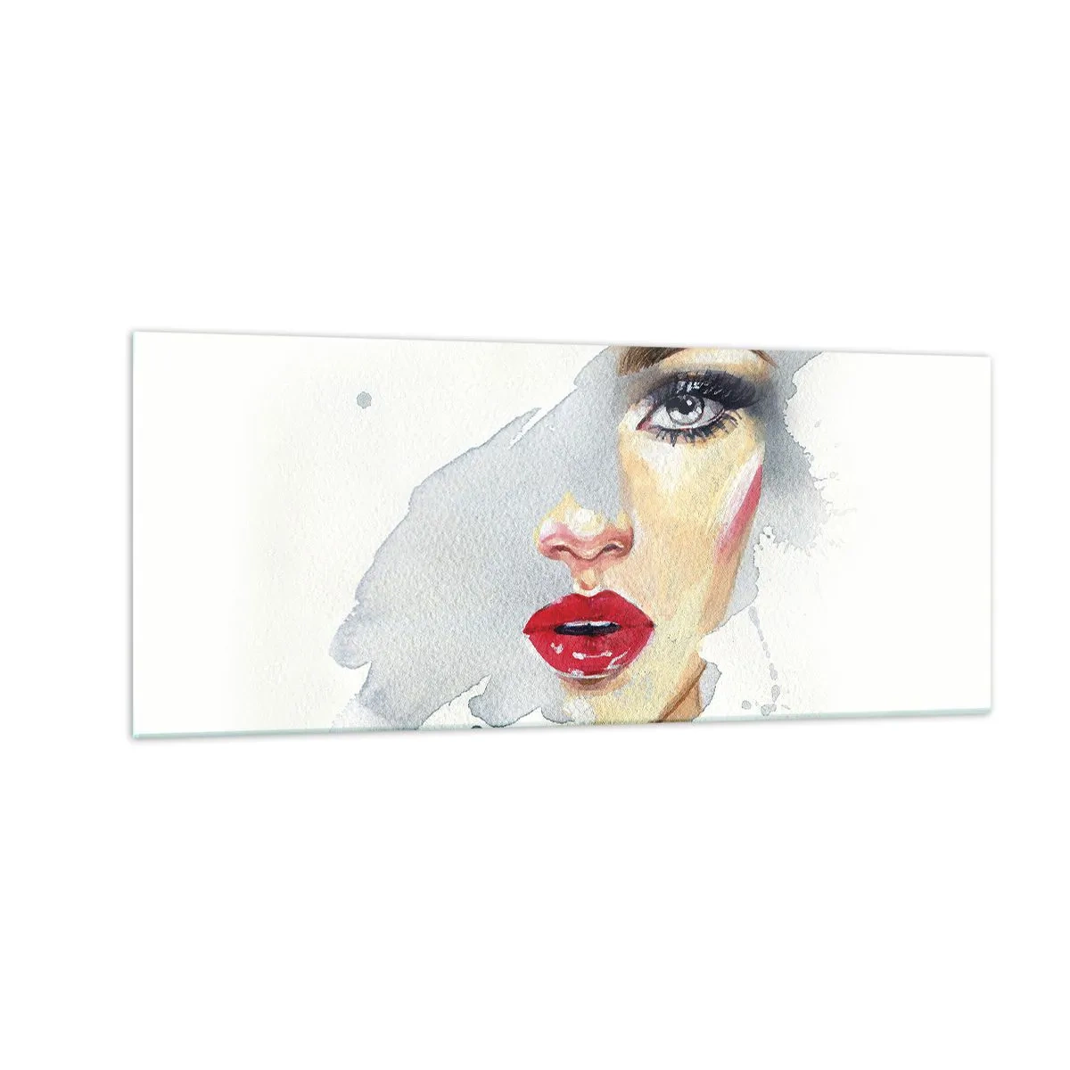 Glastavla - Bild på glas - Reflektion i vattendroppe - 100x40 cm