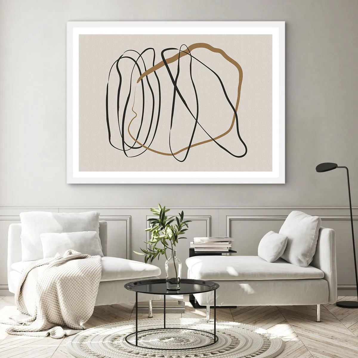 Affisch i vit ram - Komposition: besittande dans - 50x40 cm