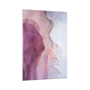 Glastavla - Bild på glas - Lila och violett vågor - 50x70 cm