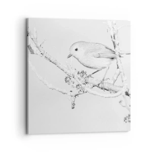 Canvastavla - Bild på duk - Vintermorgon - 70x70 cm