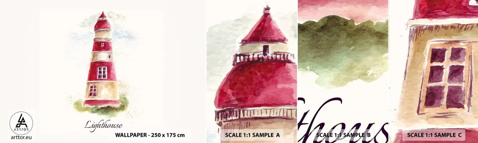 Fototapet Prov Standard Eco - Det är alltid något väder - Fyr, Seaside, Hav - 100x30 cm