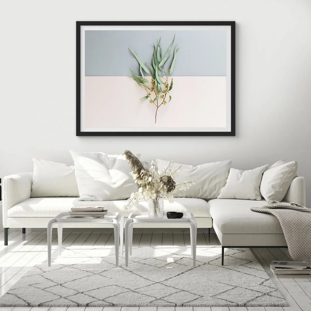 Affisch i svart ram - Pastellens subtilitet - 100x70 cm