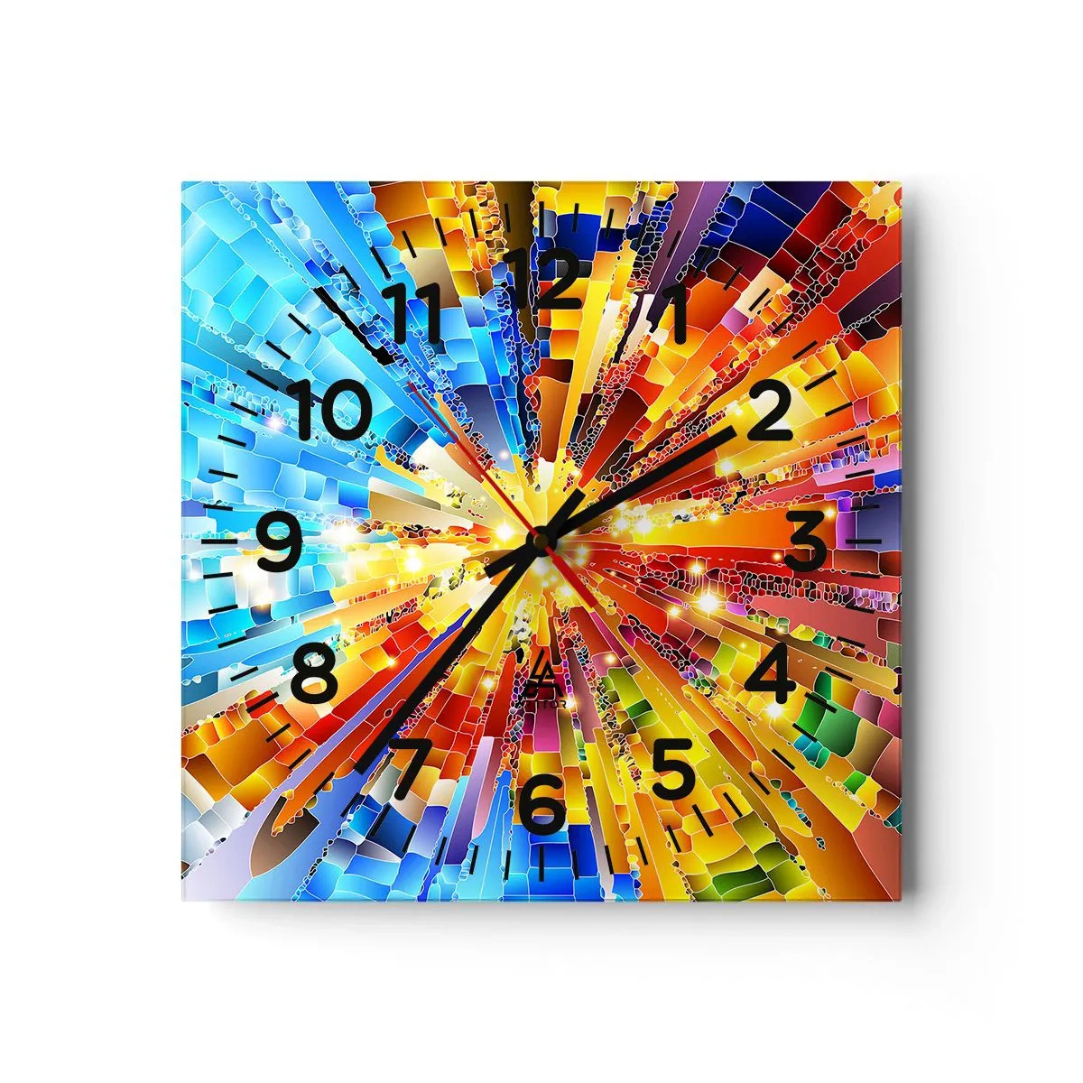 Väggklocka - Klocka på glas - In medias res - 30x30 cm