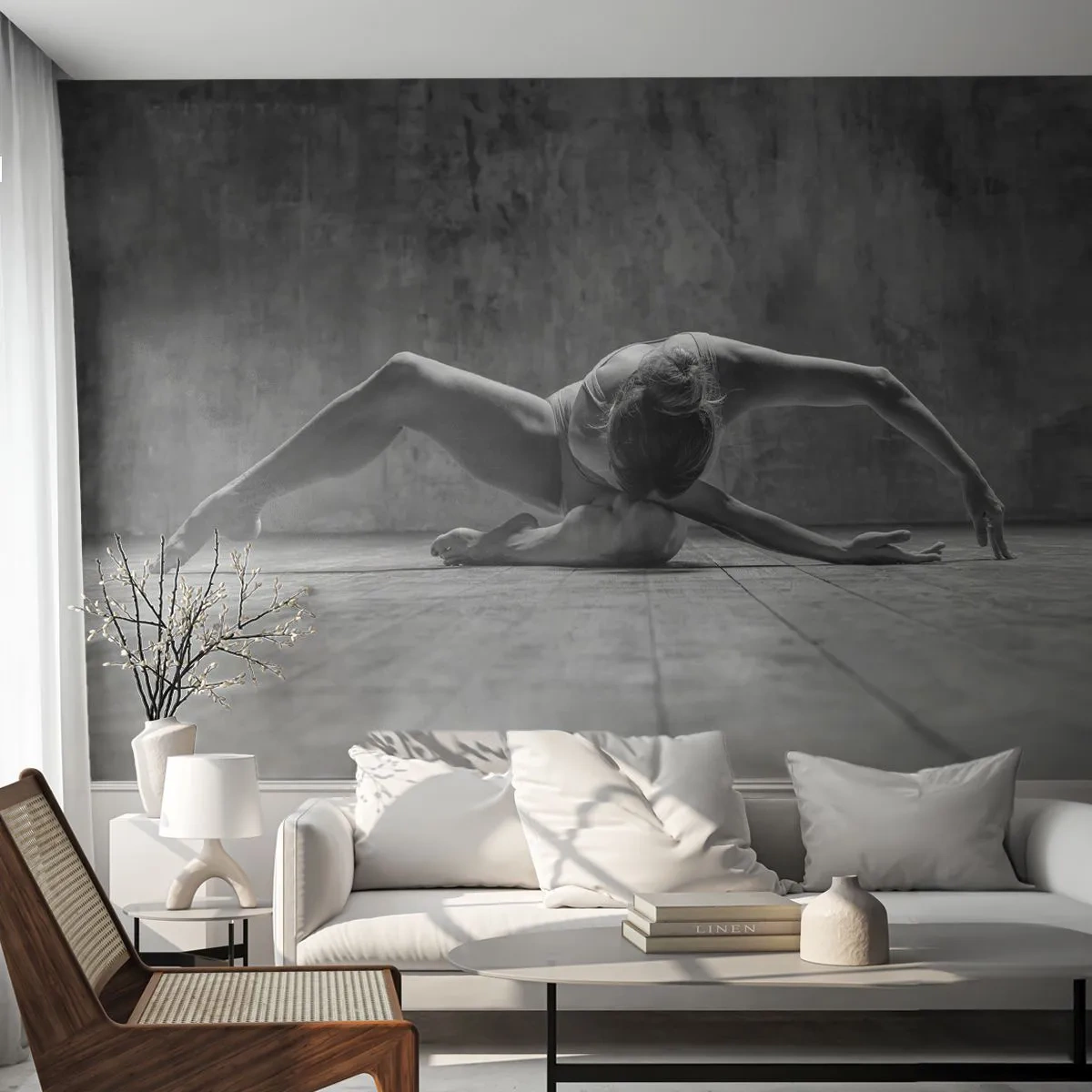 Fototapet Premium Sand - Upphittad symmetri - Ballerina, Balett, Dansa - 100x70 cm