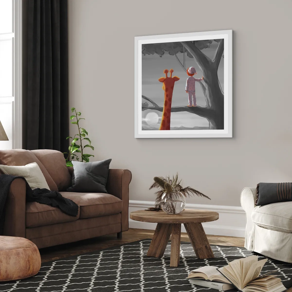 Affisch i vit ram - Det händer på riktigt - 50x50 cm