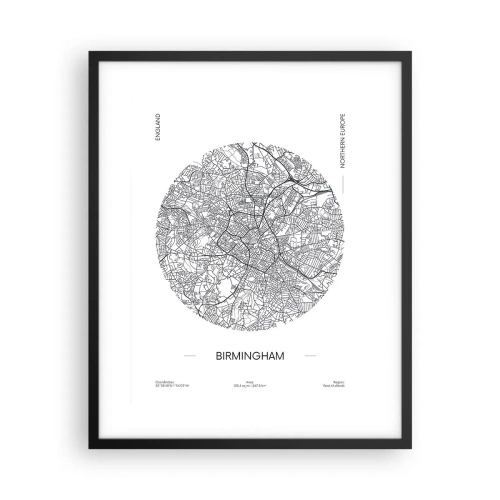 Affisch i svart ram - Birminghams anatomi - 40x50 cm