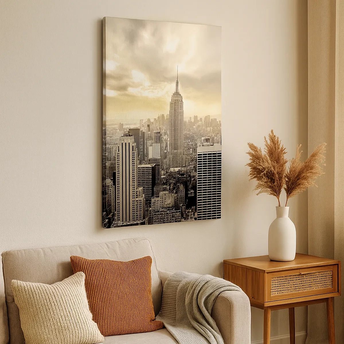 Canvastavla - Bild på duk - New York i grånyanser - 50x70 cm