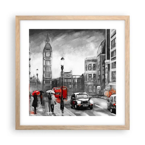 Affisch i ram av ljusek - Inte alls en grå stad - 40x40 cm