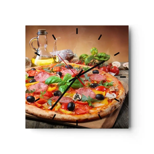 Väggklocka - Klocka på glas - Med riktig italiensk smak - 30x30 cm