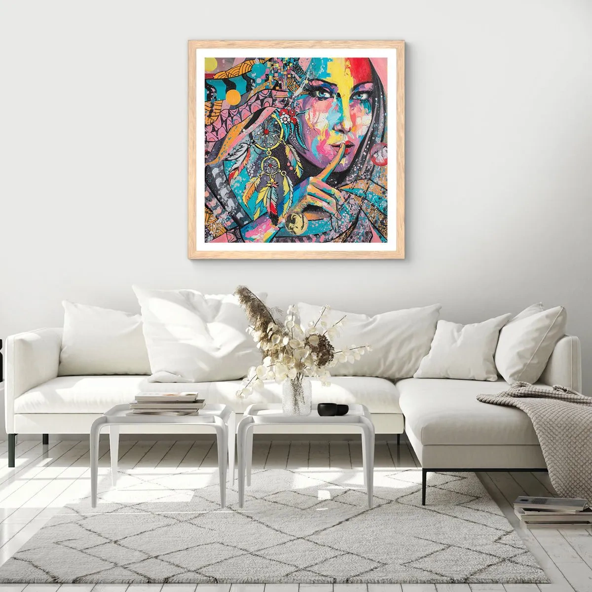 Affisch i ram av ljusek - Var tyst tills du förstår - 40x40 cm