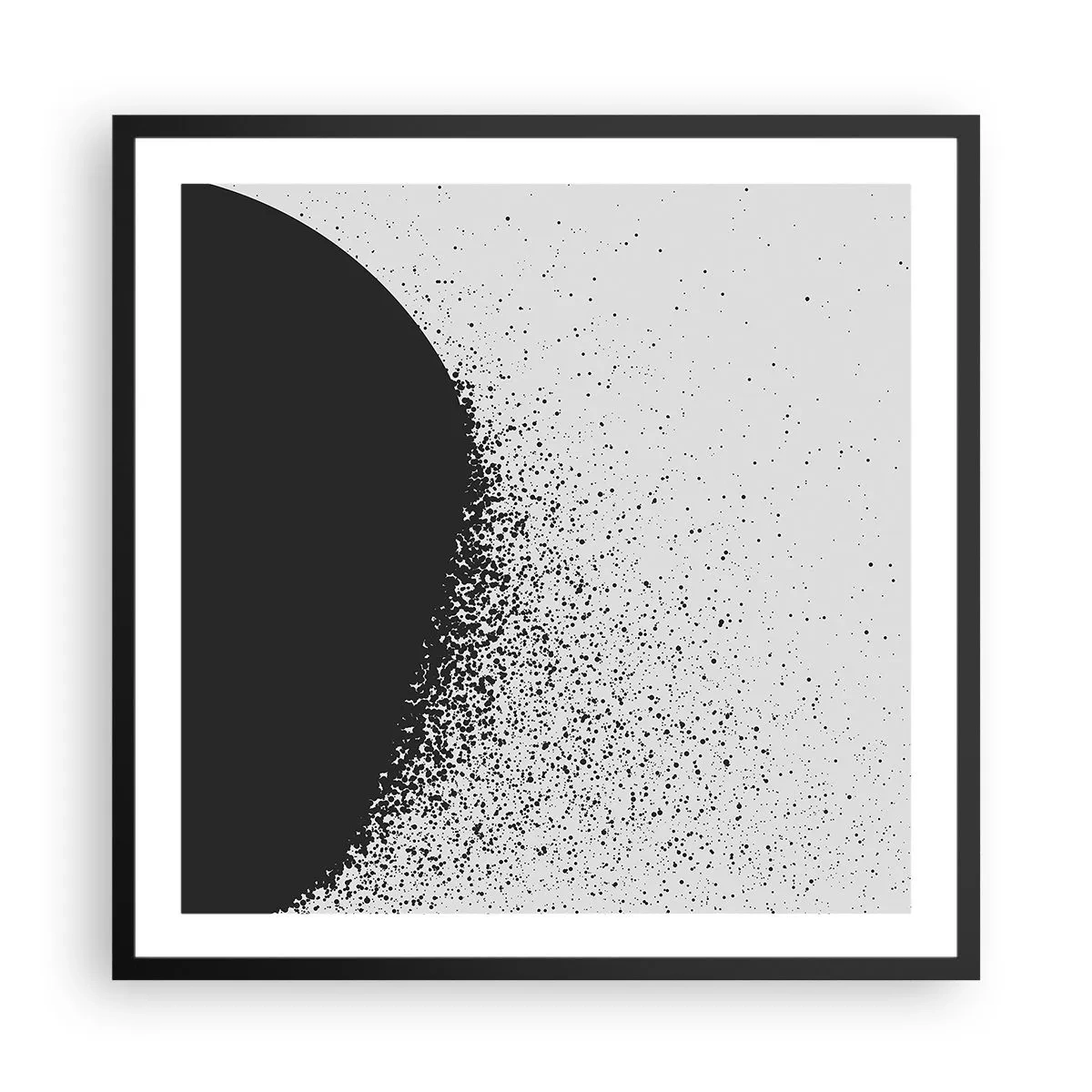 Affisch i svart ram - Partiklarnas rörelse - 60x60 cm